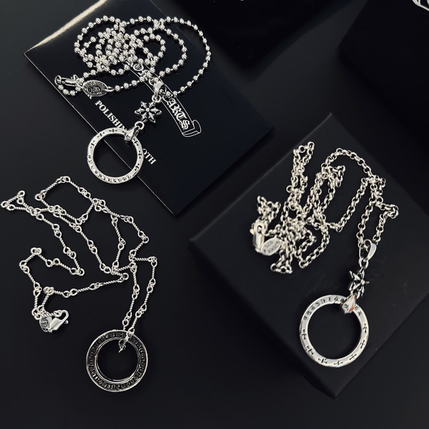 Chrome Hearts One Arts Sterling Silver Circle Pendant Necklace